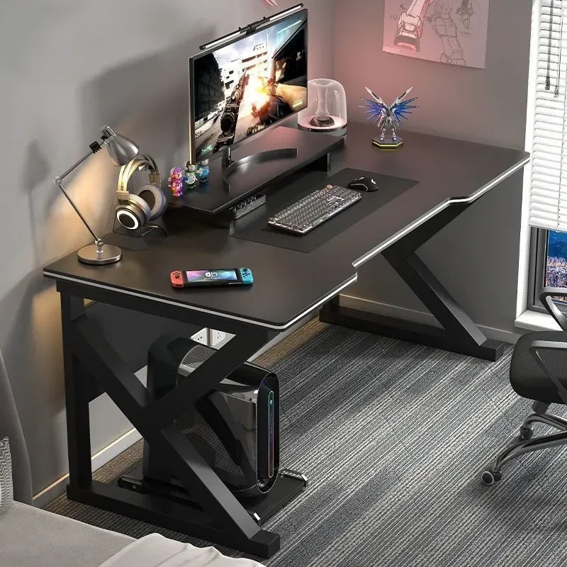 for Simple Computer Desk Bedroom Workbench Desktop E-sports Gaming Table with Chairs Home Office Student Writing Study Desk