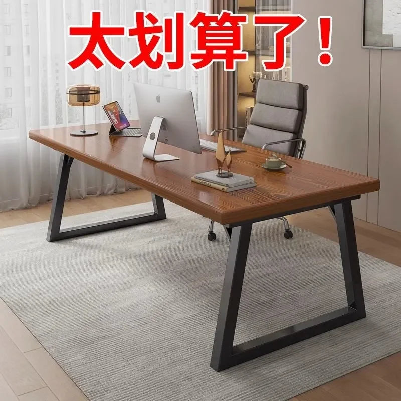 for Simple Modern Computer Desk Double Long Desktop Study Table for Student Home Office