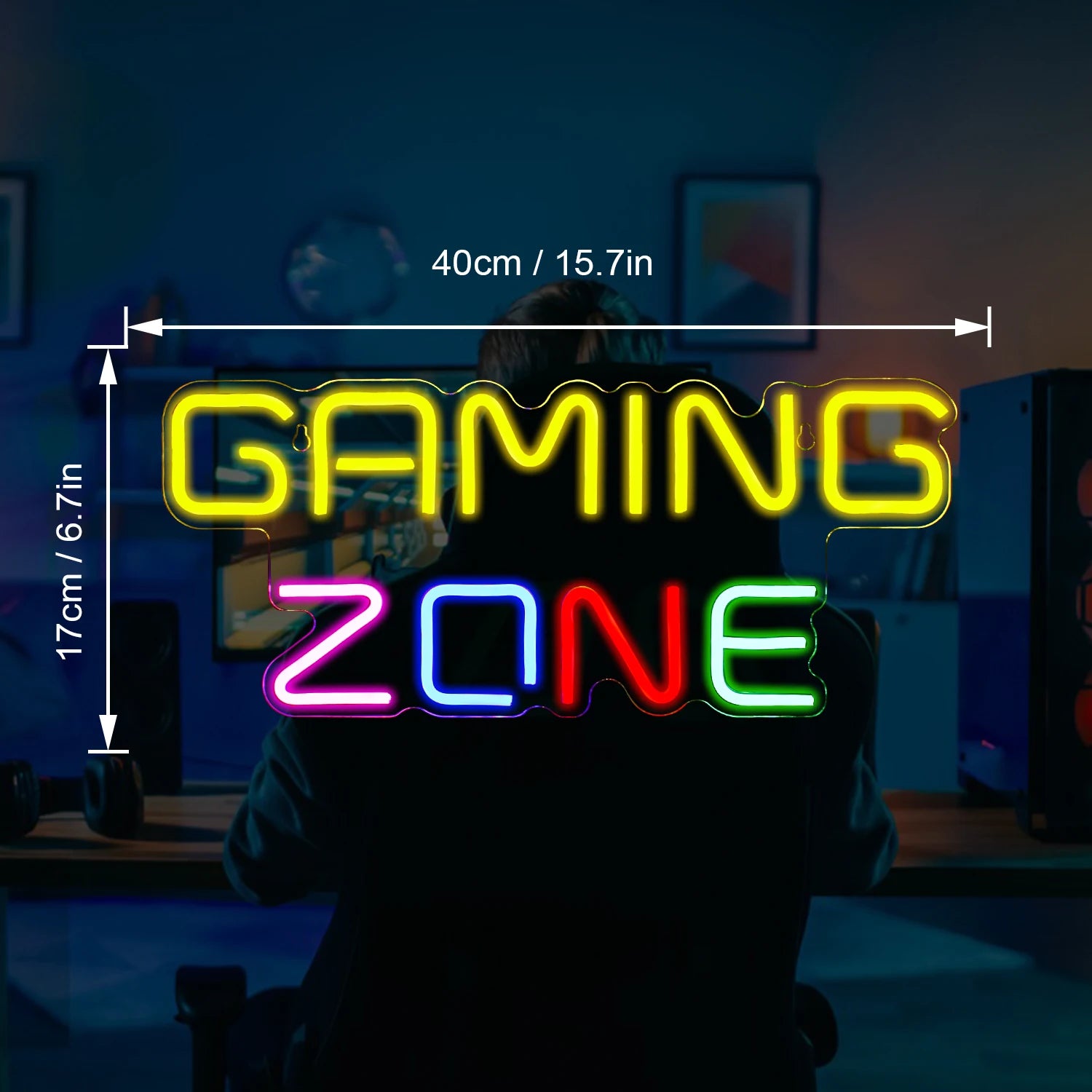 Gaming Zone Neon Led Sign for Wall Decor Game Neon Lights Signs with USB Powered for Game Room Bedroom Gifts Gamer (Multicolour)