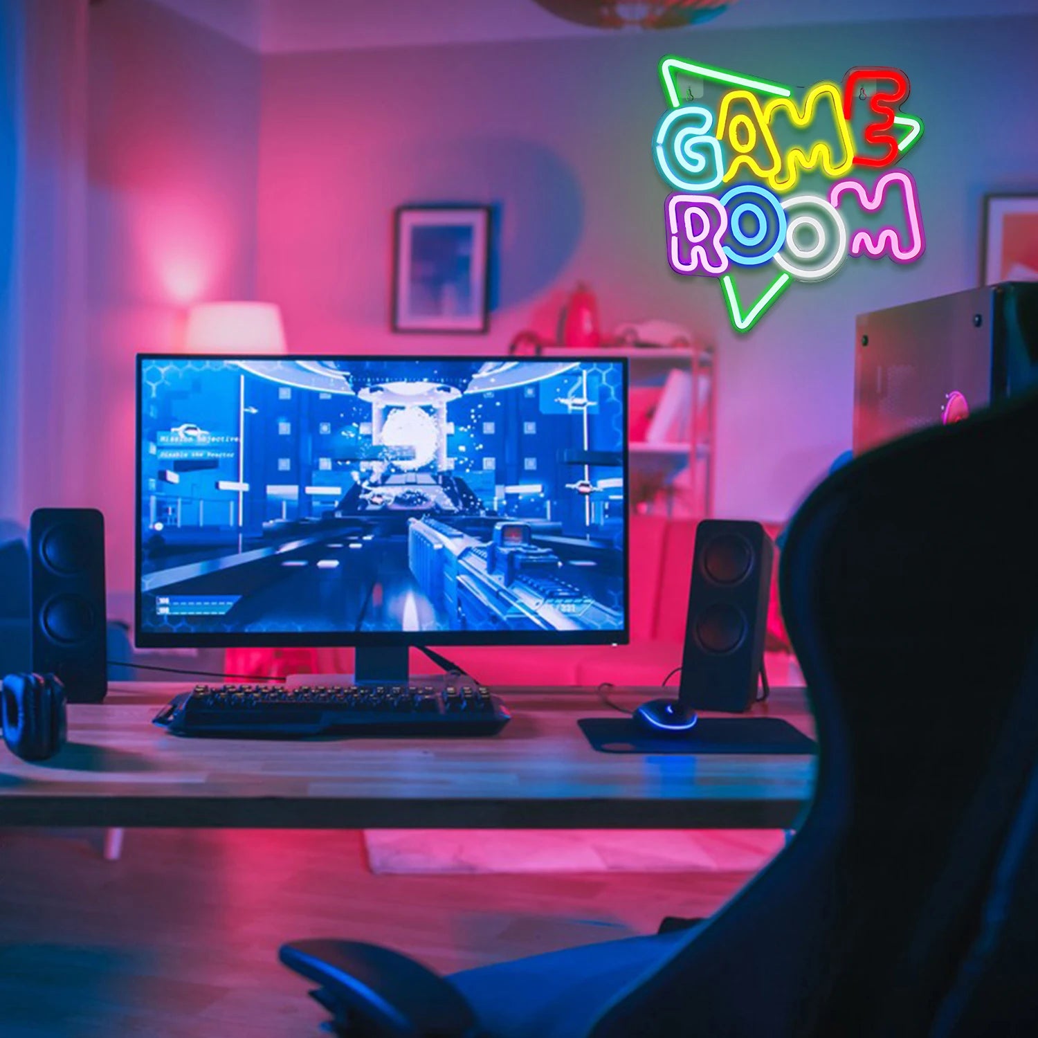 Gaming Zone Neon Led Sign for Wall Decor Game Neon Lights Signs with USB Powered for Game Room Bedroom Gifts Gamer (Multicolour)