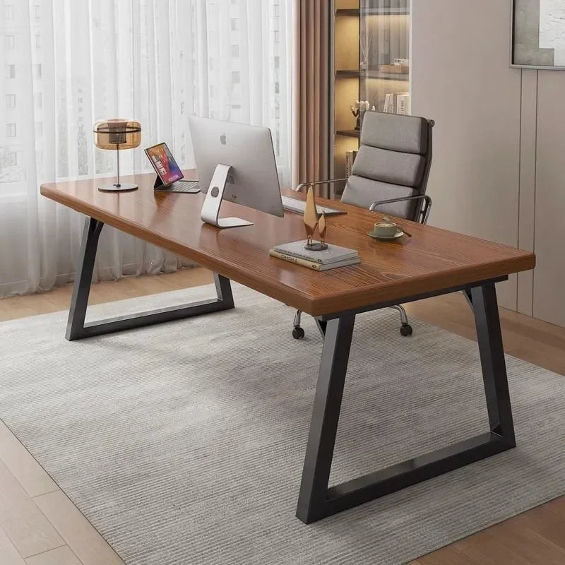 for Simple Modern Computer Desk Double Long Desktop Study Table for Student Home Office
