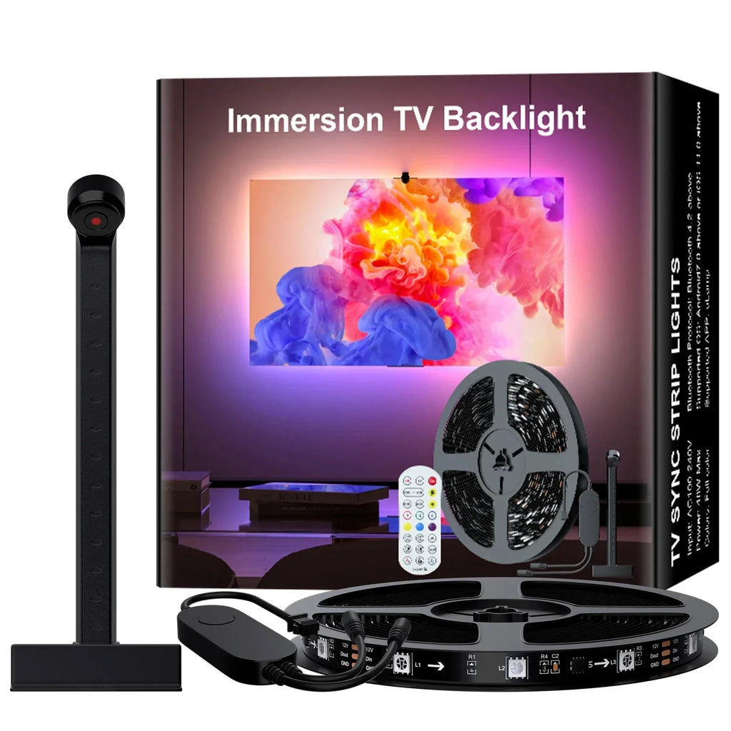 Ambilight Tv Led Backlight 5V Usb Rgbic Smart Lights Strip With Camera Tv Synchronized Screen 3.8M 5M Atmosphere Lighting For Tv