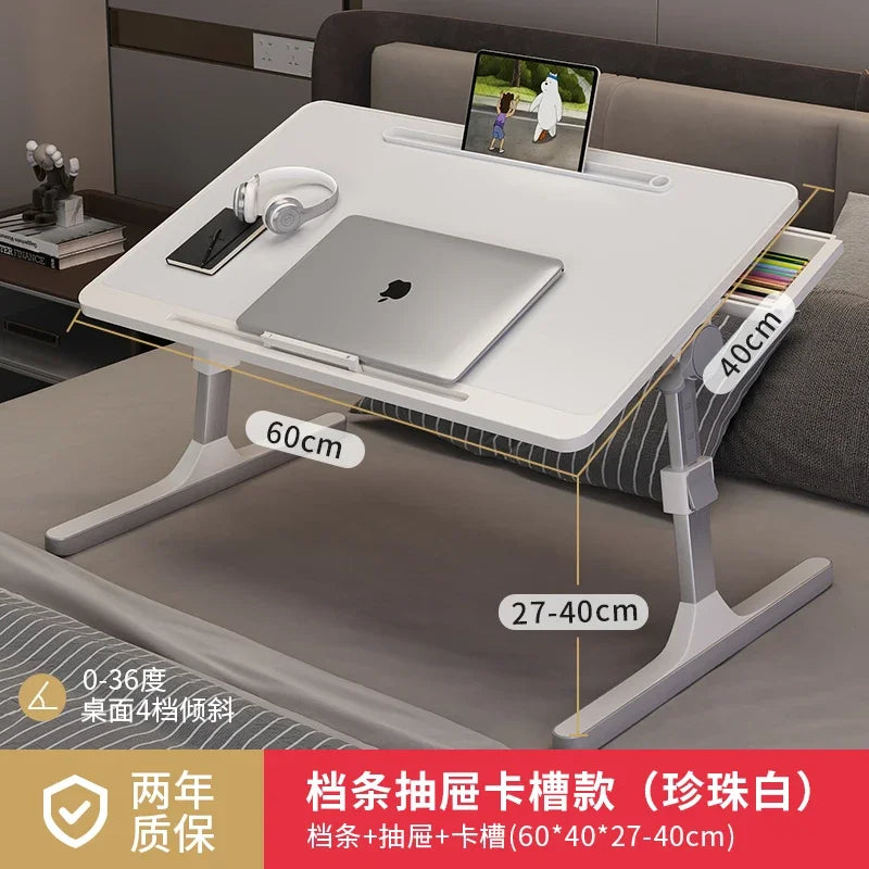 Mesa de cama plegable multifunción de altura ajustable, escritorio portátil para ordenador portátil, mesa de estudio, escritorio
