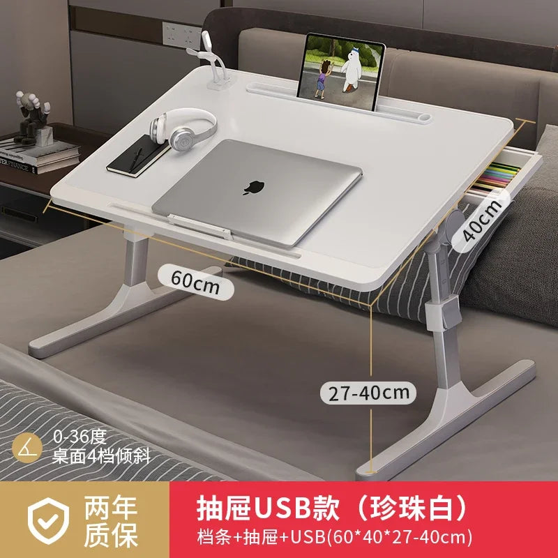 Mesa de cama plegable multifunción de altura ajustable, escritorio portátil para ordenador portátil, mesa de estudio, escritorio