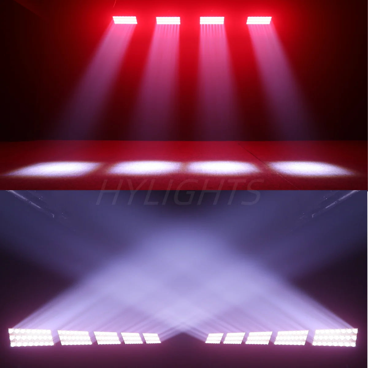 2PCS 300W LED Beam&Strobe RGBW 48 Partition Strobe Light 24PCS 8000K Strobe DMX Super Bright Dj Wash Bar Stage Lighting Effects