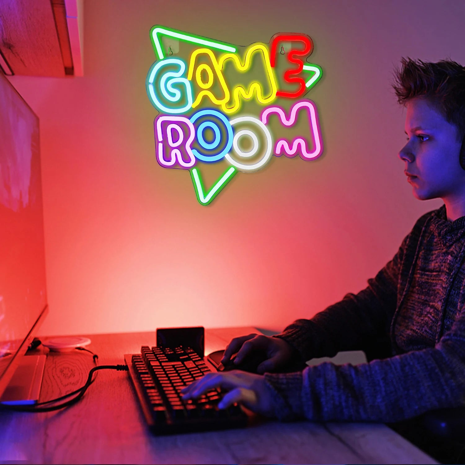 Gaming Zone Neon Led Sign for Wall Decor Game Neon Lights Signs with USB Powered for Game Room Bedroom Gifts Gamer (Multicolour)