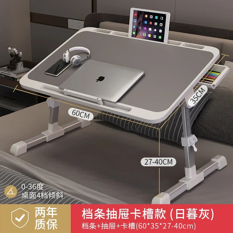 Mesa de cama plegable multifunción de altura ajustable, escritorio portátil para ordenador portátil, mesa de estudio, escritorio
