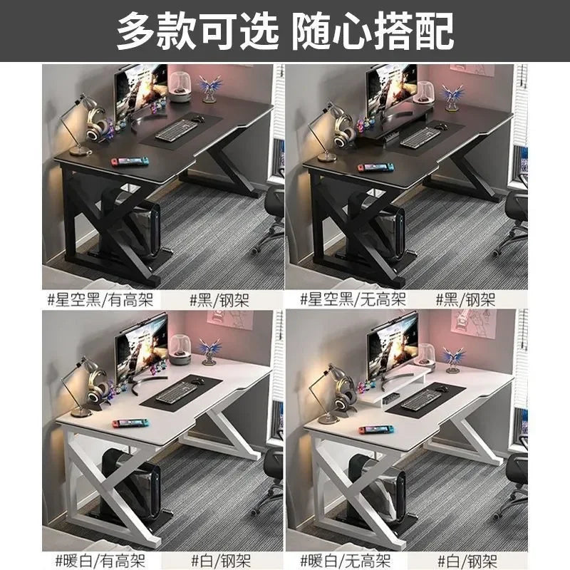 for Simple Computer Desk Bedroom Workbench Desktop E-sports Gaming Table with Chairs Home Office Student Writing Study Desk