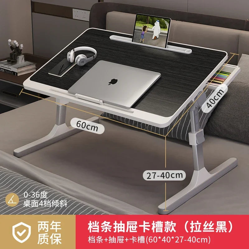 Mesa de cama plegable multifunción de altura ajustable, escritorio portátil para ordenador portátil, mesa de estudio, escritorio
