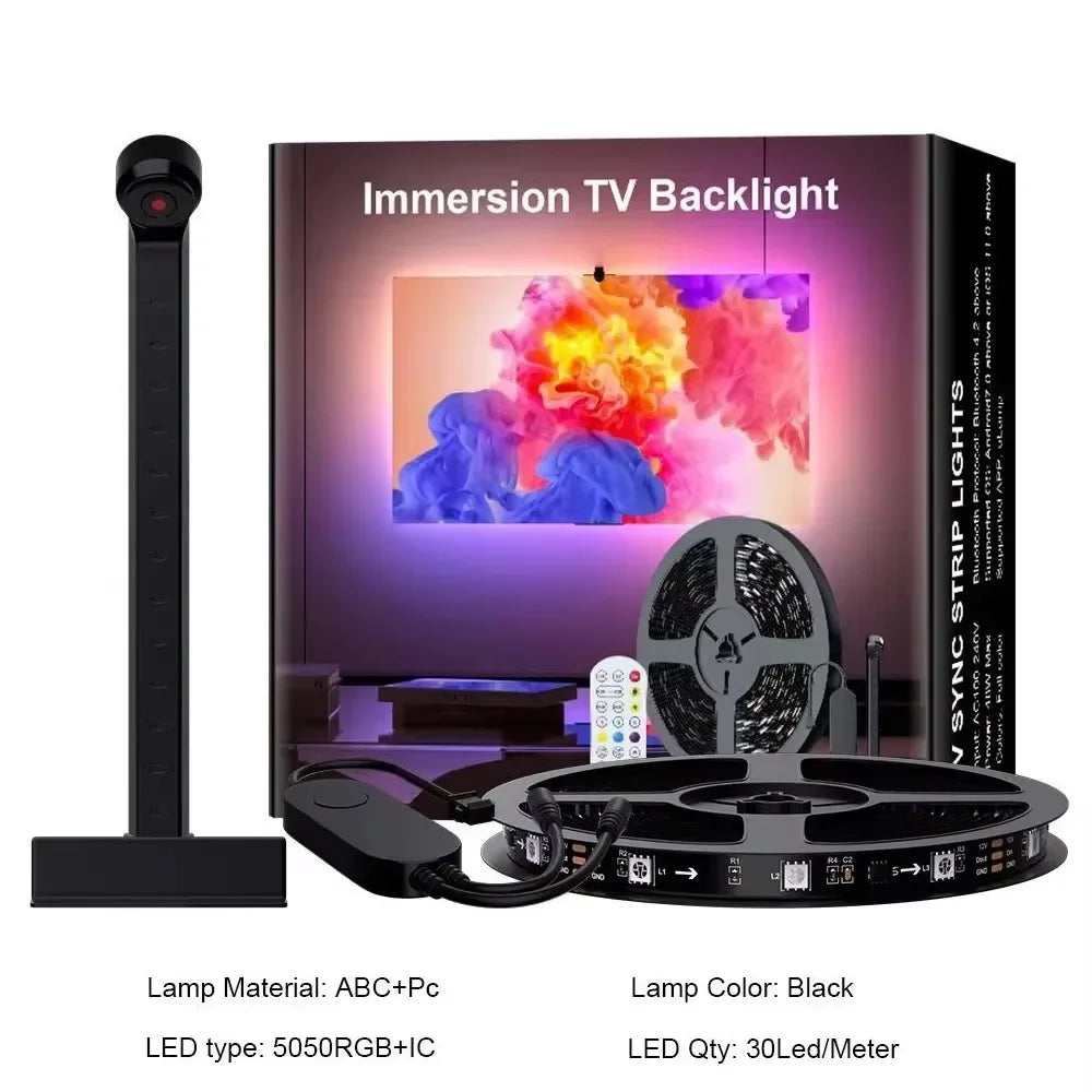 RGB-IC TV Backlight Strip With AR Color Sensor App Control with Music Sync RGB Ambient Light for 55 to 85 Inch Screen Backlight