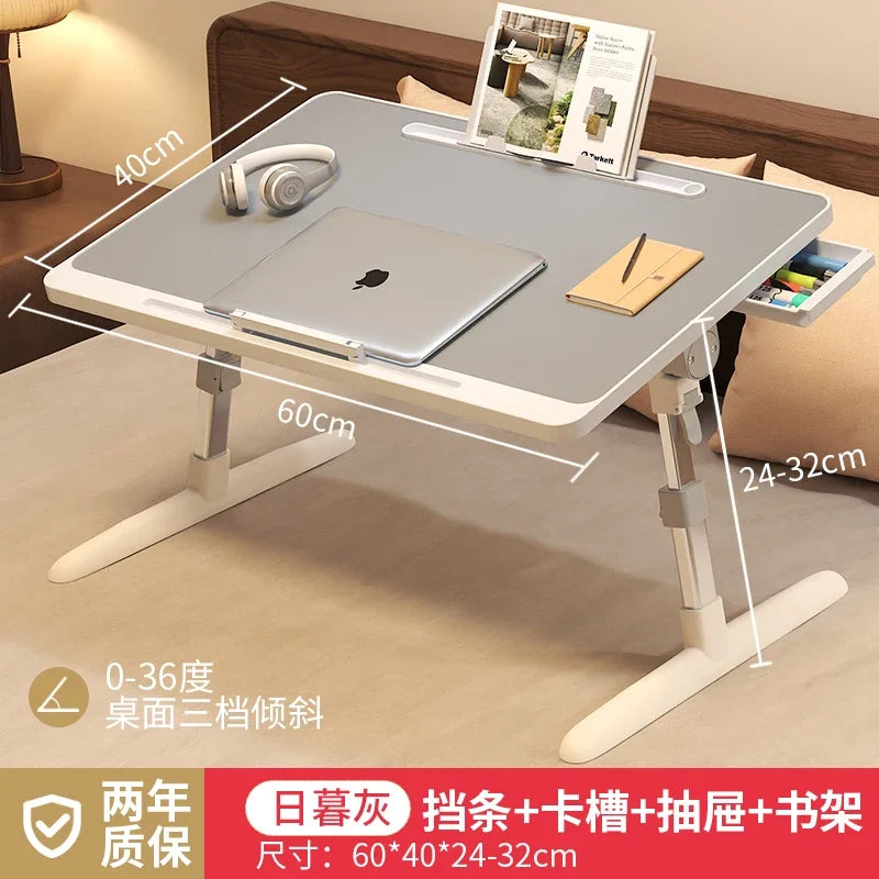 Mesa de cama plegable multifunción de altura ajustable, escritorio portátil para ordenador portátil, mesa de estudio, escritorio