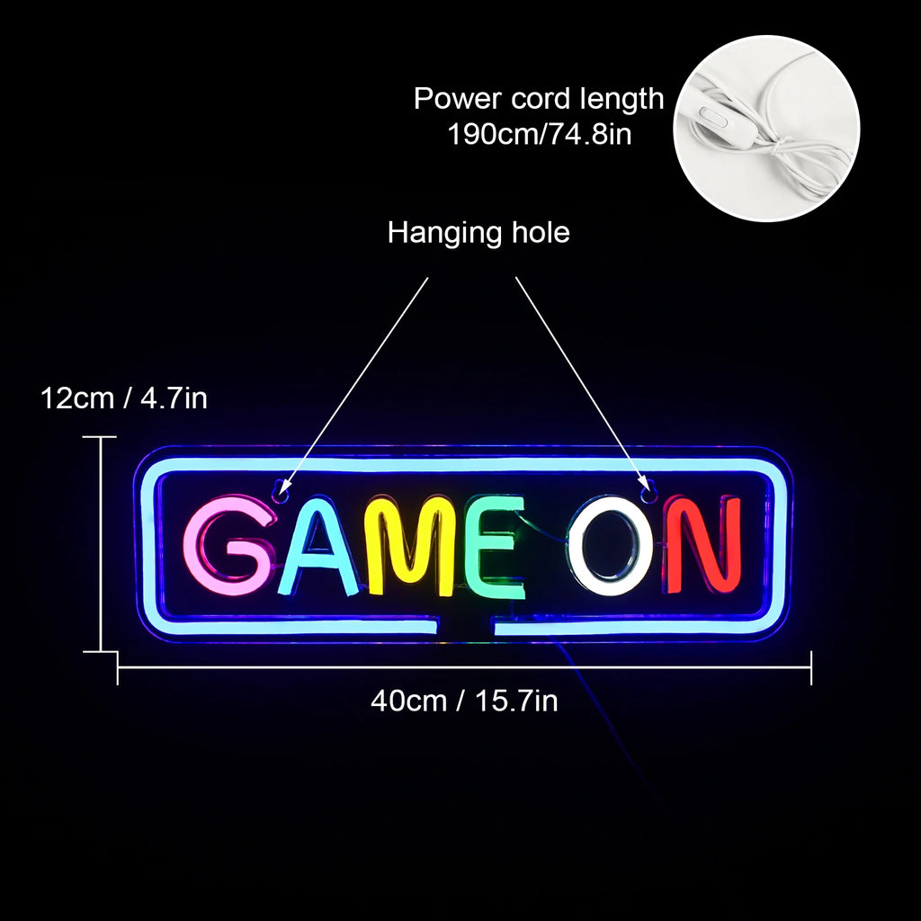 Gaming Zone Neon Led Sign for Wall Decor Game Neon Lights Signs with USB Powered for Game Room Bedroom Gifts Gamer (Multicolour)