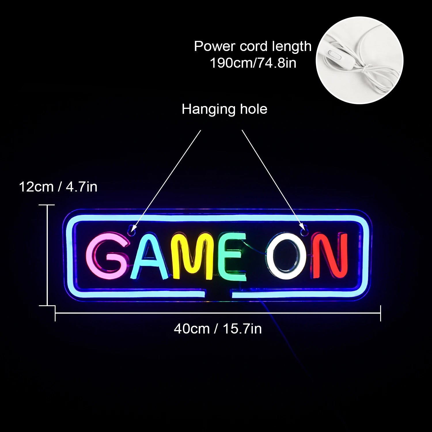 Gaming Zone Neon Led Sign for Wall Decor Game Neon Lights Signs with USB Powered for Game Room Bedroom Gifts Gamer (Multicolour)