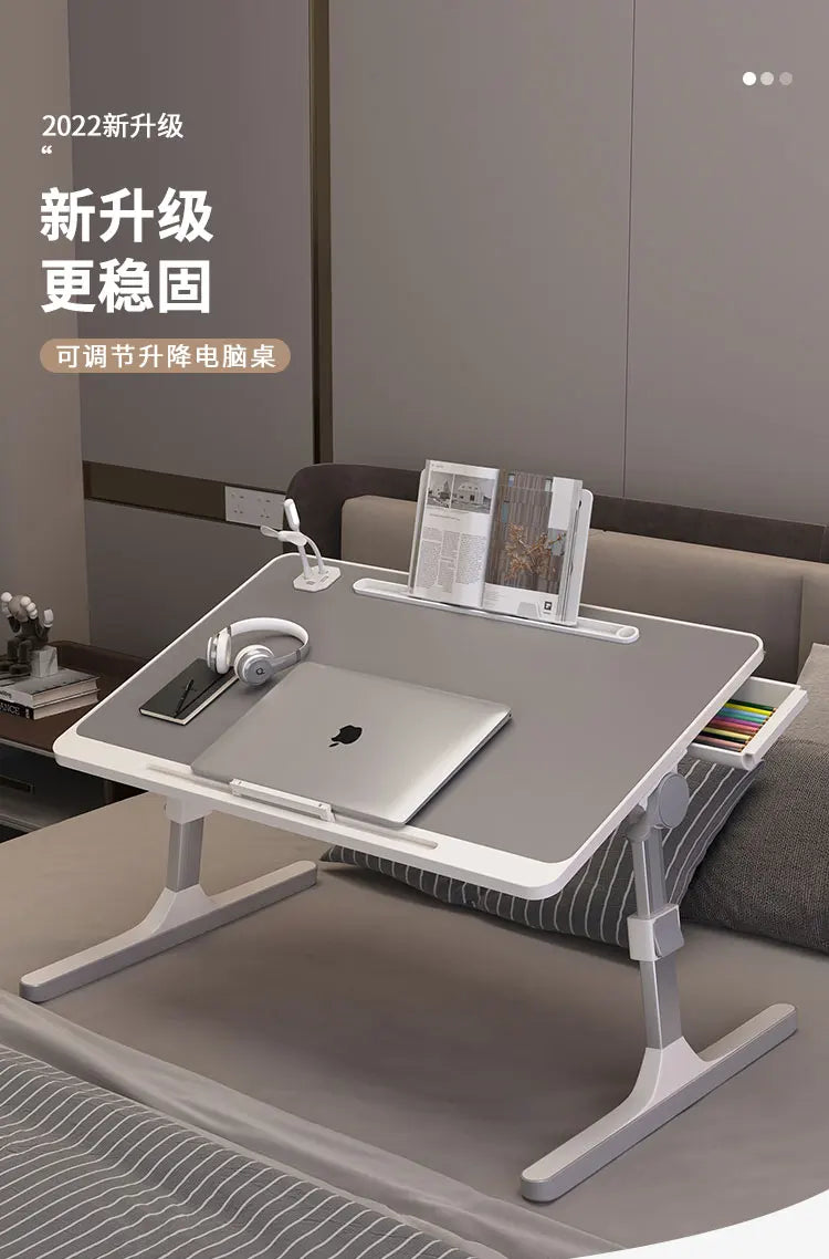 Mesa de cama plegable multifunción de altura ajustable, escritorio portátil para ordenador portátil, mesa de estudio, escritorio