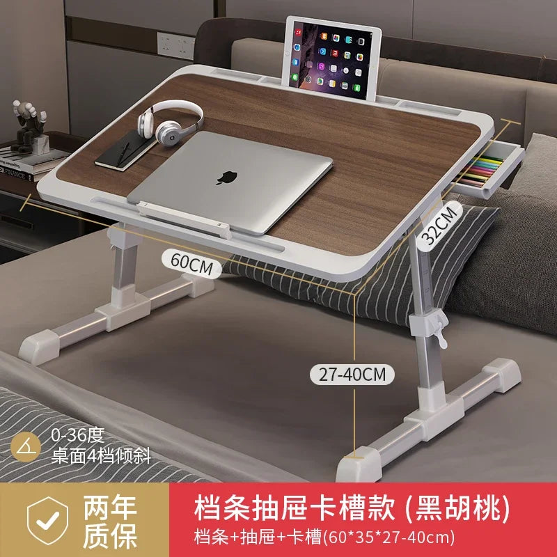 Mesa de cama plegable multifunción de altura ajustable, escritorio portátil para ordenador portátil, mesa de estudio, escritorio
