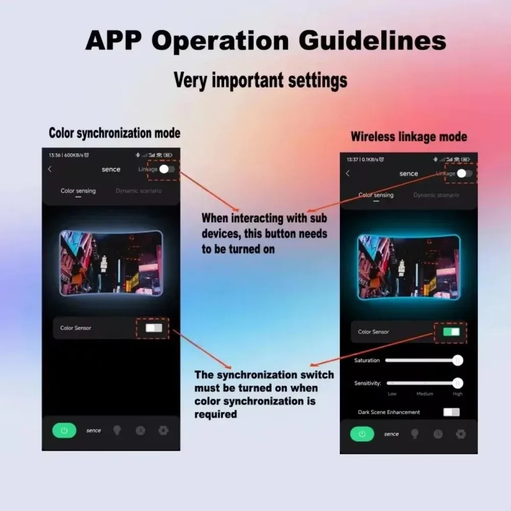 RGB-IC TV Backlight Strip With AR Color Sensor App Control with Music Sync RGB Ambient Light for 55 to 85 Inch Screen Backlight