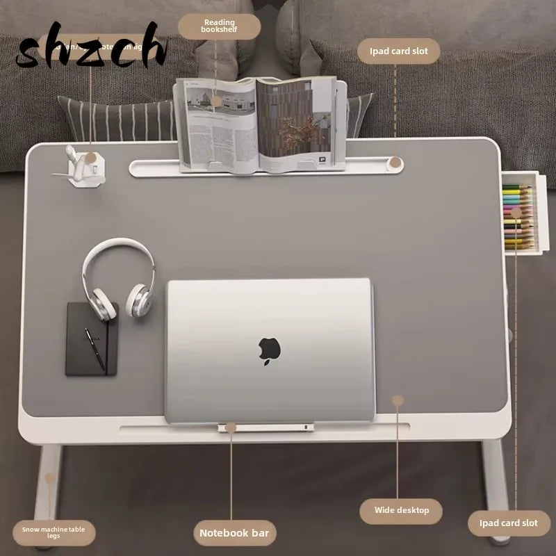 Mesa de cama plegable multifunción de altura ajustable, escritorio portátil para ordenador portátil, mesa de estudio, escritorio