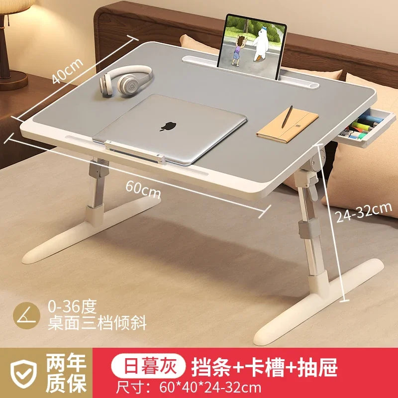 Mesa de cama plegable multifunción de altura ajustable, escritorio portátil para ordenador portátil, mesa de estudio, escritorio