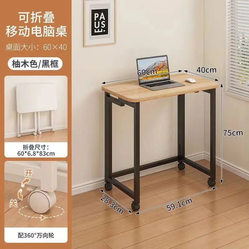 Metal Folding Desk Portable Laptop Table Modern Bedroom Furniture Study Writing Workstation Office Desk Organizer