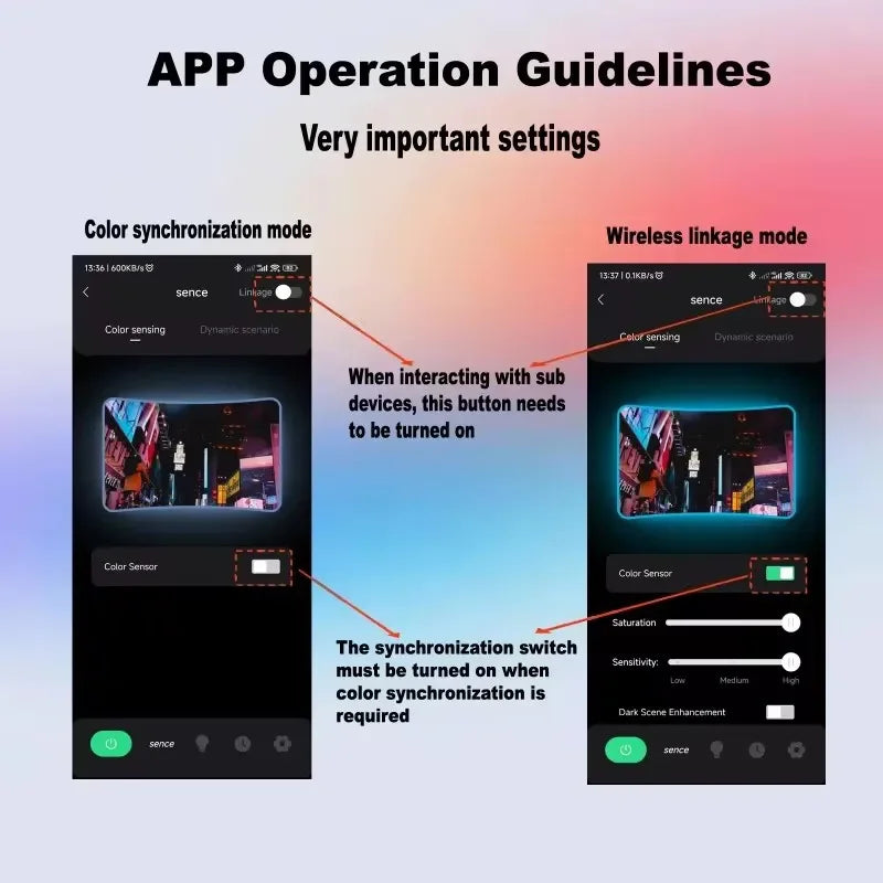 RGB-IC TV Backlight Strip With AR Color Sensor App Control with Music Sync RGB Ambient Light for 55 to 85 Inch Screen Backlight
