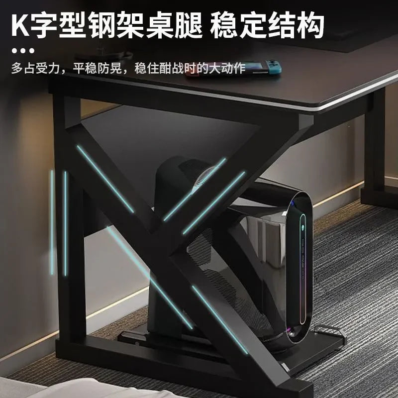 for Simple Computer Desk Bedroom Workbench Desktop E-sports Gaming Table with Chairs Home Office Student Writing Study Desk