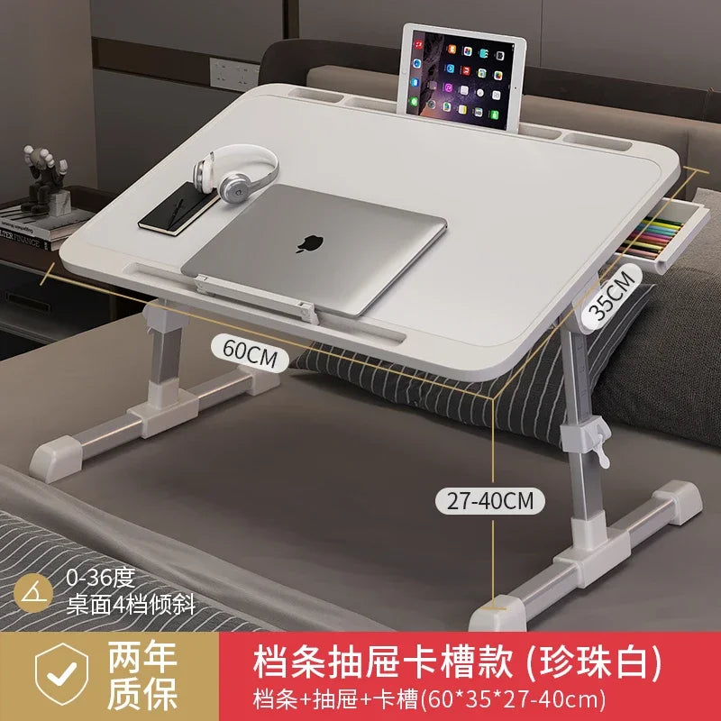 Mesa de cama plegable multifunción de altura ajustable, escritorio portátil para ordenador portátil, mesa de estudio, escritorio