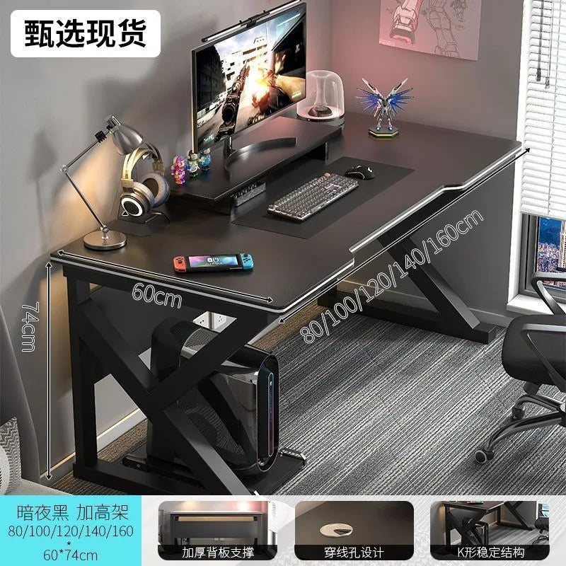 for Simple Computer Desk Bedroom Workbench Desktop E-sports Gaming Table with Chairs Home Office Student Writing Study Desk