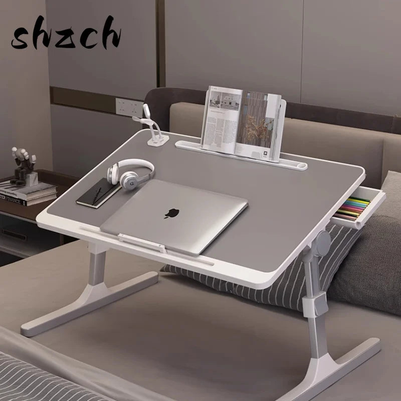 Mesa de cama plegable multifunción de altura ajustable, escritorio portátil para ordenador portátil, mesa de estudio, escritorio