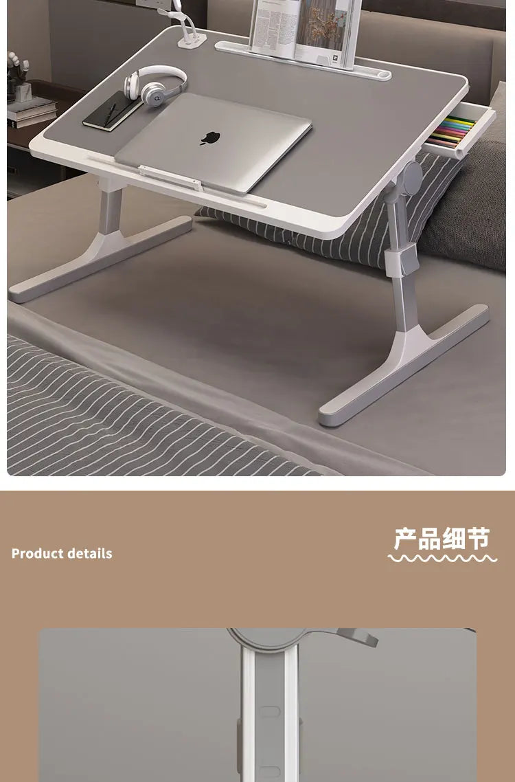 Mesa de cama plegable multifunción de altura ajustable, escritorio portátil para ordenador portátil, mesa de estudio, escritorio