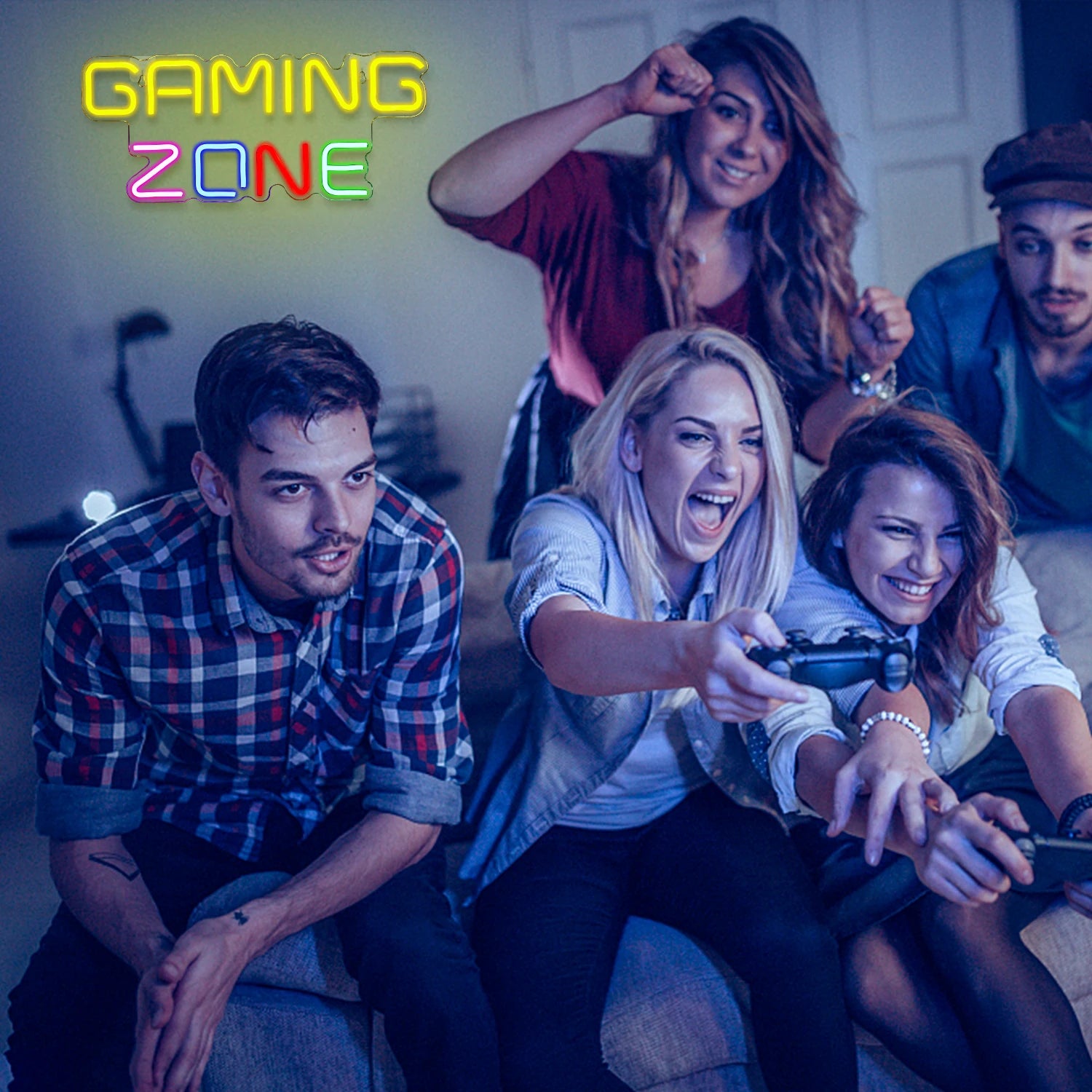 Gaming Zone Neon Led Sign for Wall Decor Game Neon Lights Signs with USB Powered for Game Room Bedroom Gifts Gamer (Multicolour)
