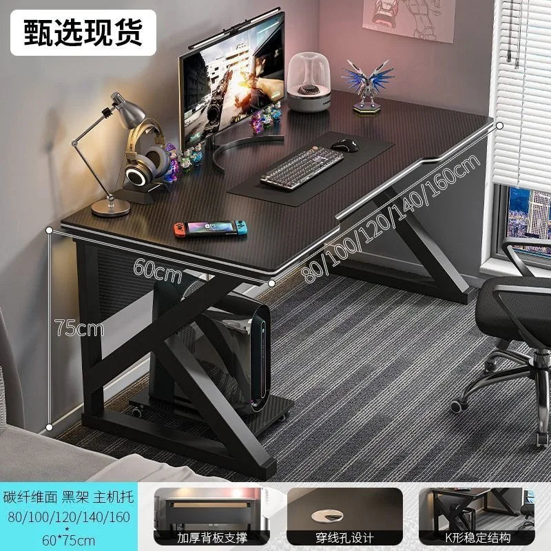 for Simple Computer Desk Bedroom Workbench Desktop E-sports Gaming Table with Chairs Home Office Student Writing Study Desk