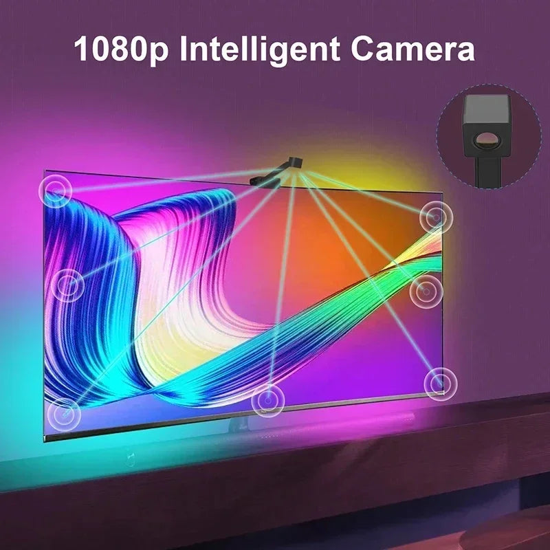 Ambilight Tv Led Backlight 5V Usb Rgbic Smart Lights Strip With Camera Tv Synchronized Screen 3.8M 5M Atmosphere Lighting For Tv