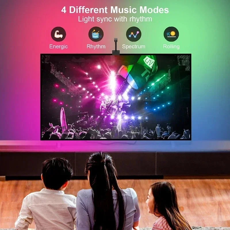 Ambilight Tv Led Backlight 5V Usb Rgbic Smart Lights Strip With Camera Tv Synchronized Screen 3.8M 5M Atmosphere Lighting For Tv