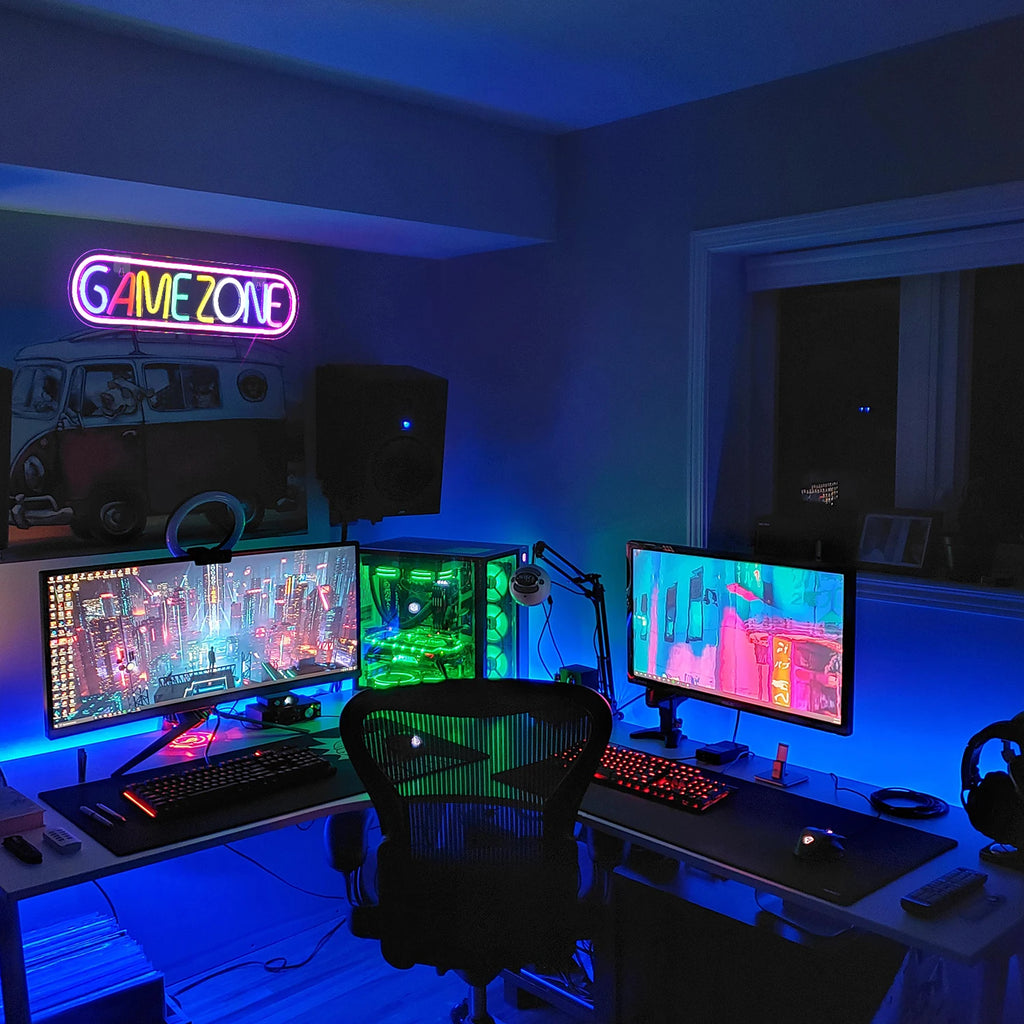 Gaming Zone Neon Led Sign for Wall Decor Game Neon Lights Signs with USB Powered for Game Room Bedroom Gifts Gamer (Multicolour)
