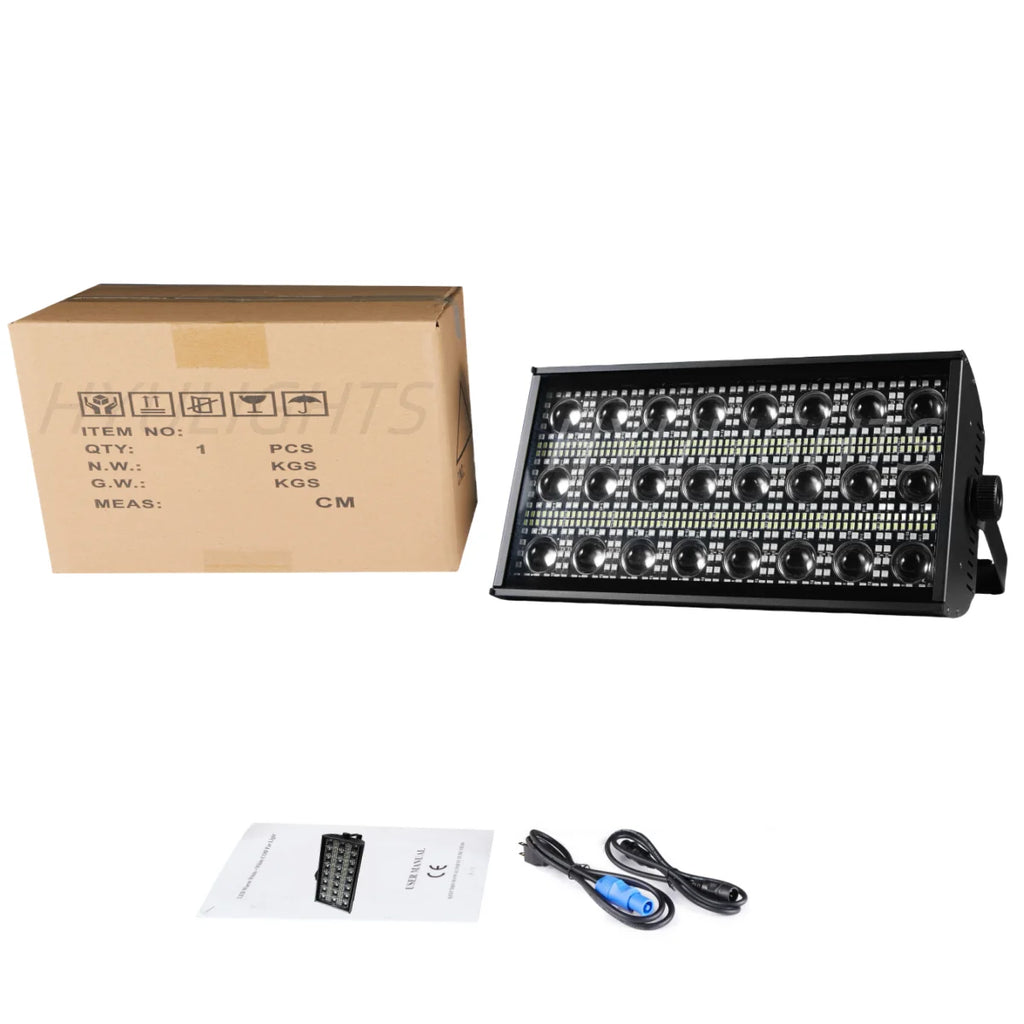 2PCS 300W LED Beam&Strobe RGBW 48 Partition Strobe Light 24PCS 8000K Strobe DMX Super Bright Dj Wash Bar Stage Lighting Effects