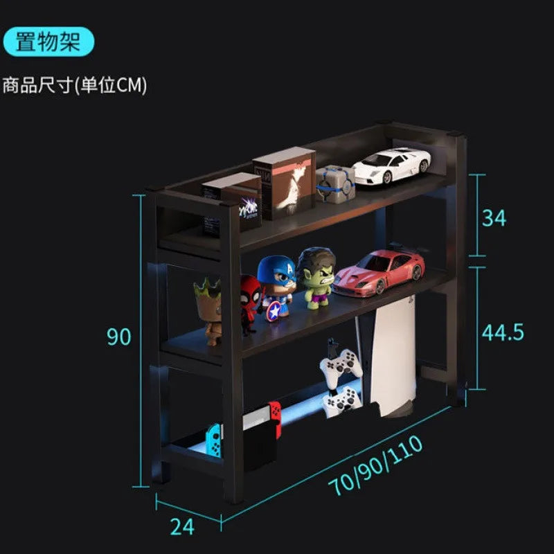 L Shaped Corner Computer Gaming Desk Adjustable Height Home Office Study Bookshelf Storage Multiple Styles E-sports Table