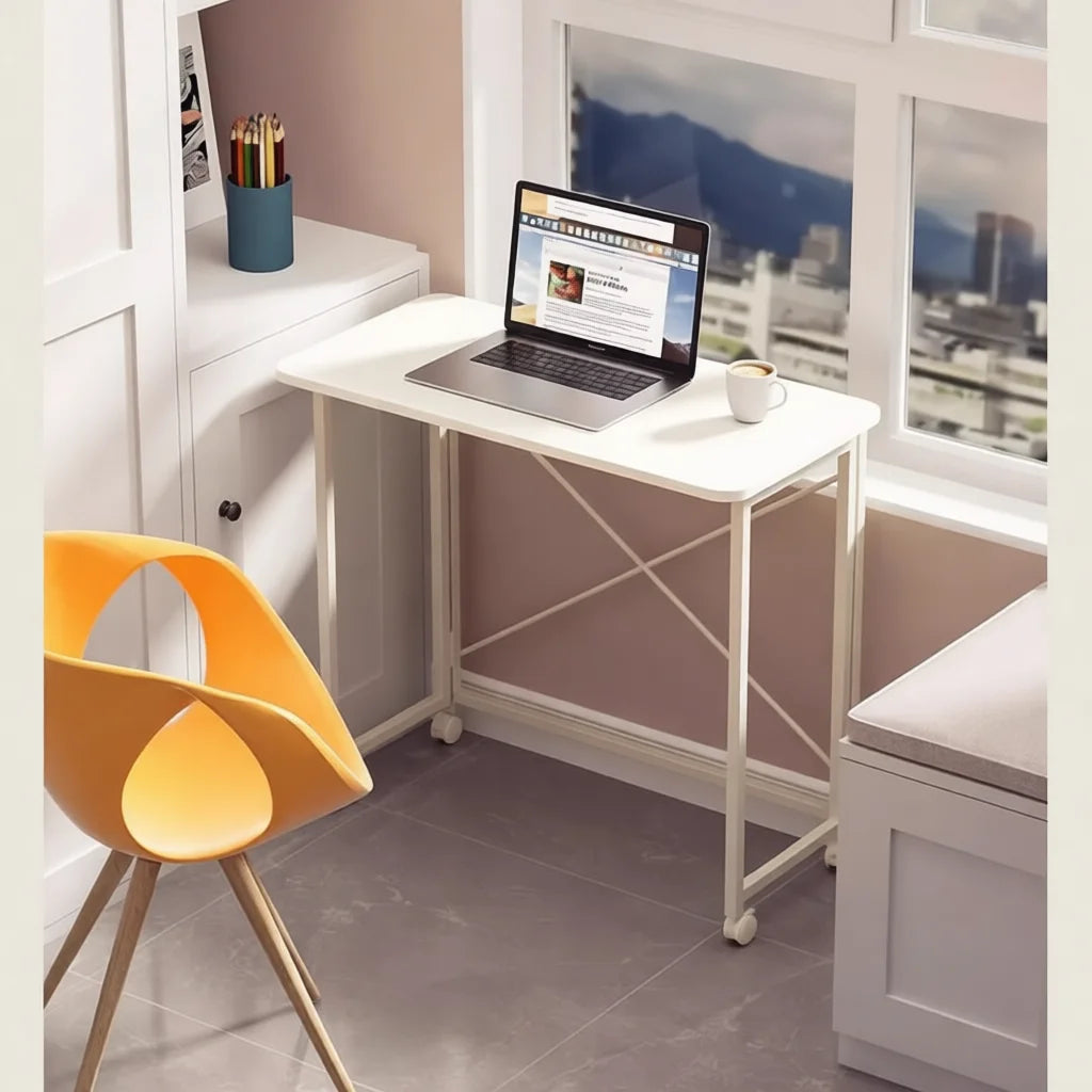 Metal Folding Desk Portable Laptop Table Modern Bedroom Furniture Study Writing Workstation Office Desk Organizer
