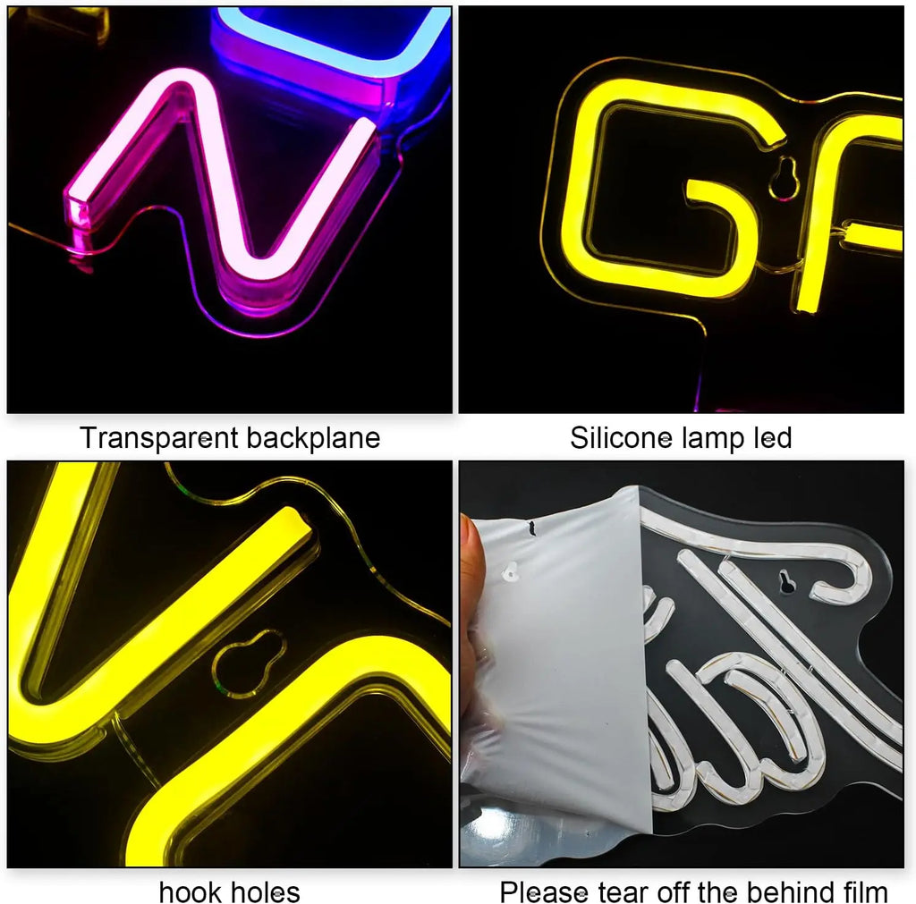 Gaming Zone Neon Led Sign for Wall Decor Game Neon Lights Signs with USB Powered for Game Room Bedroom Gifts Gamer (Multicolour)