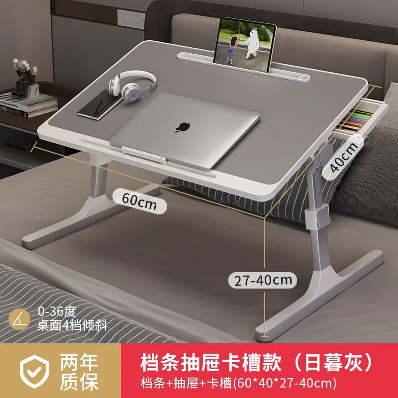 Mesa de cama plegable multifunción de altura ajustable, escritorio portátil para ordenador portátil, mesa de estudio, escritorio
