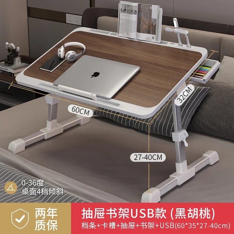 Mesa de cama plegable multifunción de altura ajustable, escritorio portátil para ordenador portátil, mesa de estudio, escritorio